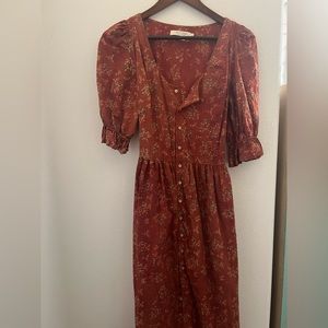 Christy Dawn, orange floral dress, medium